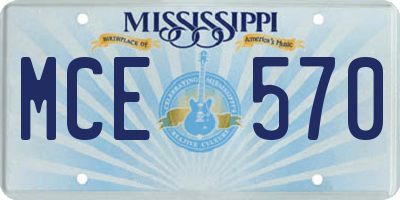 MS license plate MCE570