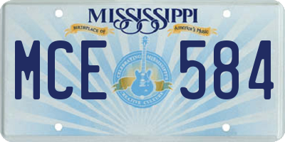 MS license plate MCE584