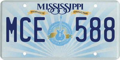 MS license plate MCE588