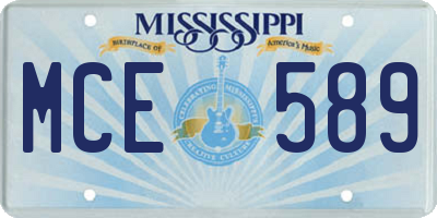 MS license plate MCE589