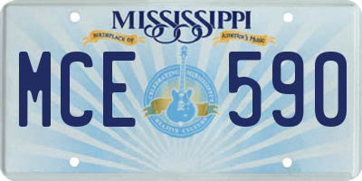 MS license plate MCE590