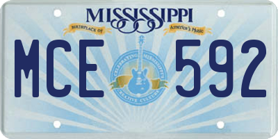 MS license plate MCE592