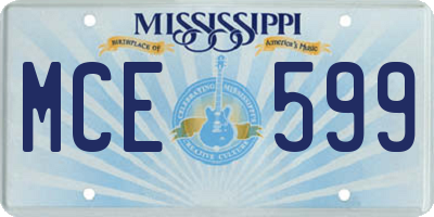 MS license plate MCE599
