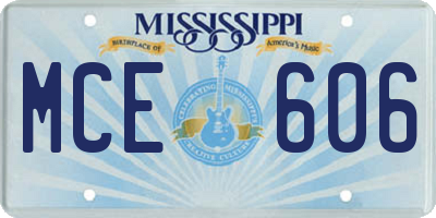 MS license plate MCE606