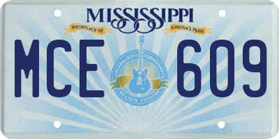 MS license plate MCE609