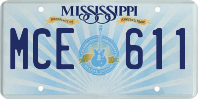 MS license plate MCE611