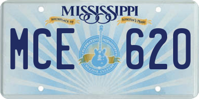 MS license plate MCE620