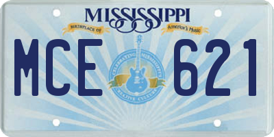 MS license plate MCE621
