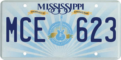 MS license plate MCE623