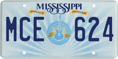 MS license plate MCE624
