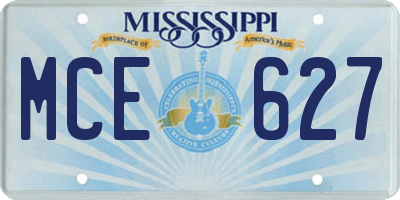MS license plate MCE627