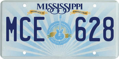 MS license plate MCE628