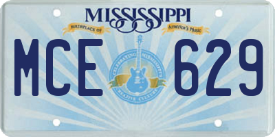MS license plate MCE629