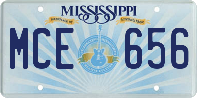 MS license plate MCE656