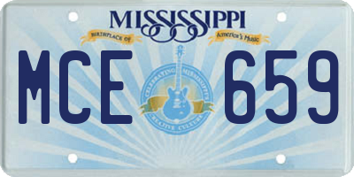 MS license plate MCE659
