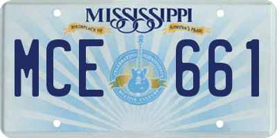 MS license plate MCE661
