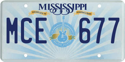 MS license plate MCE677