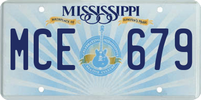 MS license plate MCE679