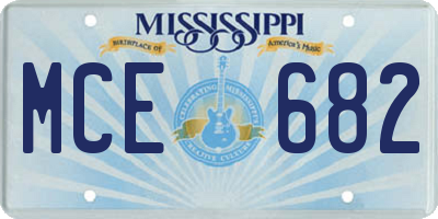 MS license plate MCE682