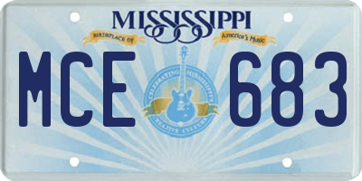 MS license plate MCE683