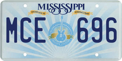 MS license plate MCE696