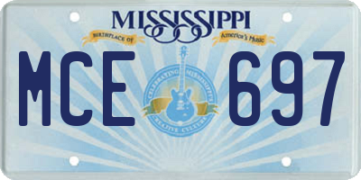 MS license plate MCE697