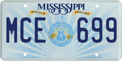MS license plate MCE699