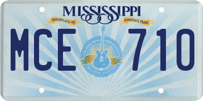 MS license plate MCE710