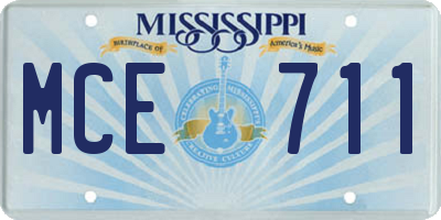 MS license plate MCE711