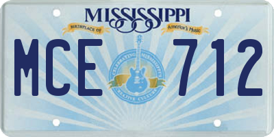 MS license plate MCE712