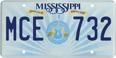MS license plate MCE732