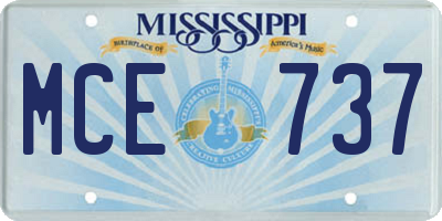 MS license plate MCE737
