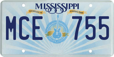 MS license plate MCE755