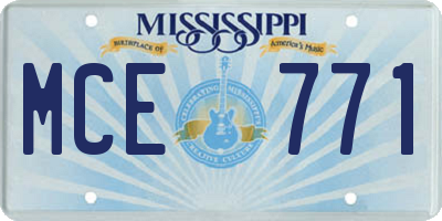 MS license plate MCE771