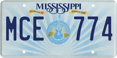 MS license plate MCE774