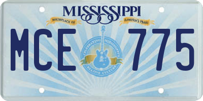 MS license plate MCE775