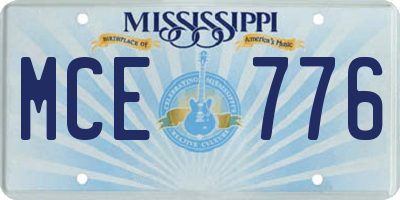 MS license plate MCE776