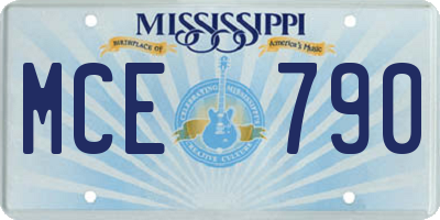 MS license plate MCE790