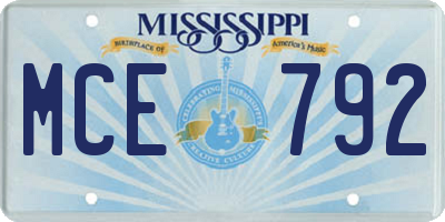 MS license plate MCE792
