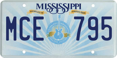 MS license plate MCE795