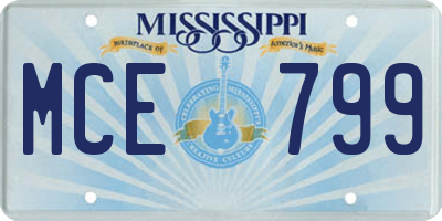 MS license plate MCE799