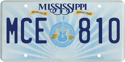 MS license plate MCE810