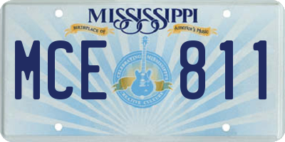 MS license plate MCE811