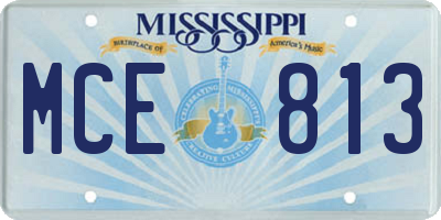 MS license plate MCE813