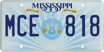 MS license plate MCE818