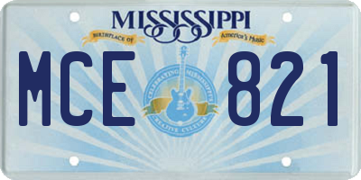 MS license plate MCE821