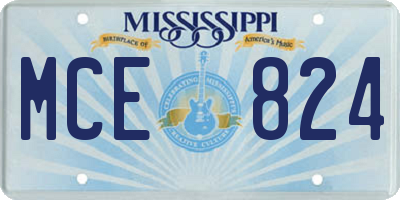 MS license plate MCE824