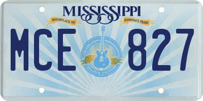 MS license plate MCE827