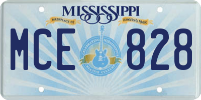 MS license plate MCE828