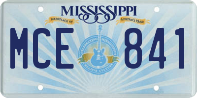 MS license plate MCE841